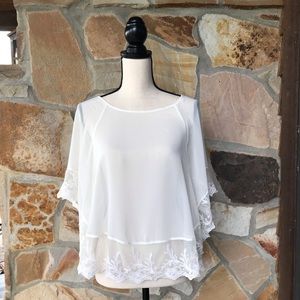 Express Off White Lace Embellished Blouse